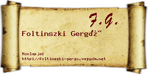 Foltinszki Gergő névjegykártya